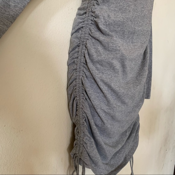 J is for Justify Grey Ruched Tie Long Sleeve Dress - Picture 4 of 7